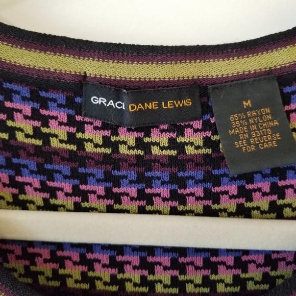 GRACE DANE LEWIS knit pattern colorful cardigan - Picture 4 of 4